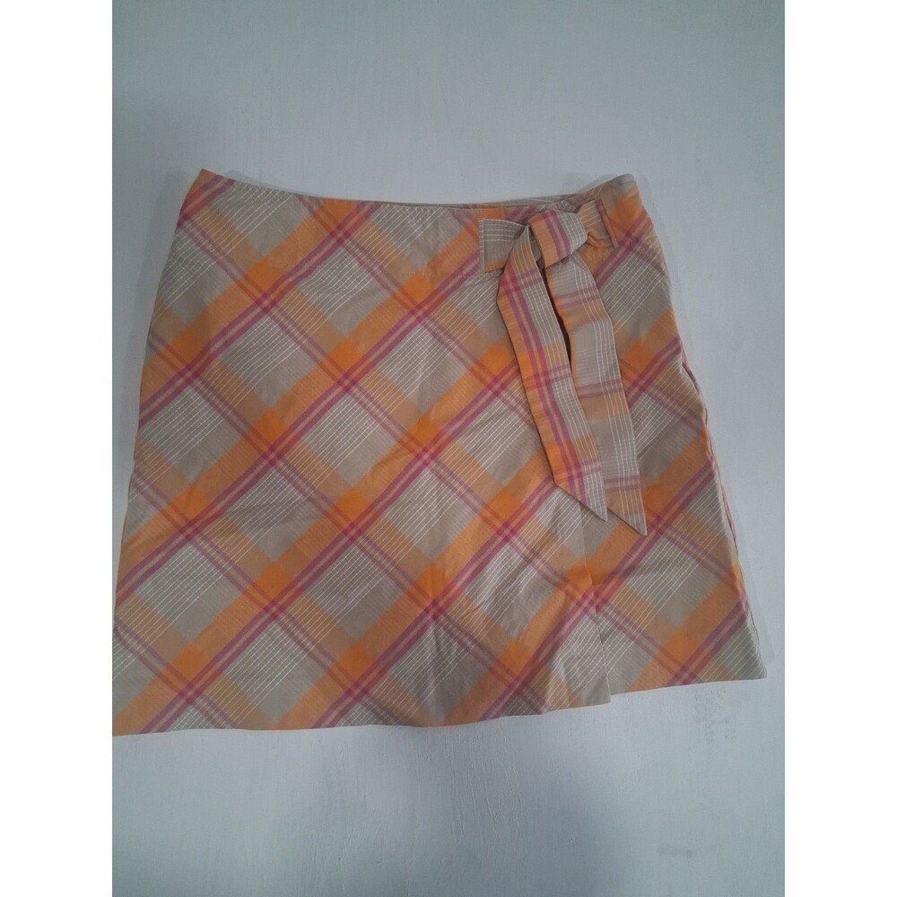 Liz Claiborne Golf Skort Skirt Colorful Plaid Bow Size 4 Sporty Athleisure